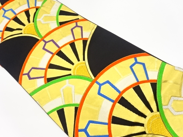 リサイクル　源氏車青海波模様織出し袋帯